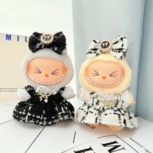 Load image into Gallery viewer, Luxurious Dress Set for 17cm Labubu Dolls with Gold Thread Embellished Mini Dress and Pearl Accessories Dolls' Elegant Outfits
