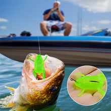 Load image into Gallery viewer, 1PC Lure Topwater Kicking Frog Simulation TPE Frog Bait Long Cast Surface Black Pit Wild Fishing Fake Bait
