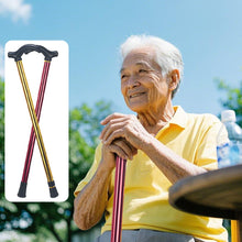 Load image into Gallery viewer, Two Sections of Reinforced Mountain Climbing Outdoor Cane Aluminum Alloy Ultra Light Anti Slip Elderly Cane Telescopic Cane Walking Aid Cane
