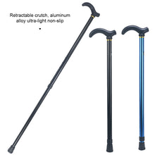 Load image into Gallery viewer, Two Sections of Reinforced Mountain Climbing Outdoor Cane Aluminum Alloy Ultra Light Anti Slip Elderly Cane Telescopic Cane Walking Aid Cane
