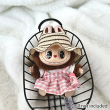 Load image into Gallery viewer, Suitable for 17cm Labubu Picnic Set Spring Straw Hat and Dress Set, DIY Vibrant and Elegant Clothing Labubu Miniature Clothes
