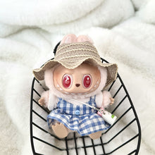 Load image into Gallery viewer, Suitable for 17cm Labubu Picnic Set Spring Straw Hat and Dress Set, DIY Vibrant and Elegant Clothing Labubu Miniature Clothes
