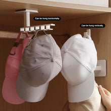 Load image into Gallery viewer, No Punching 6 Hooks Hat Holder Wall Mount Baseball Cap Multifunctional Hanger Wardrobe Hat Storage Hooks
