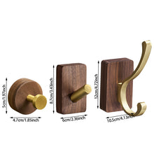 Load image into Gallery viewer, Simple Solid Wood Hook Walnut Key Decorative Towel Holder Hook Wall Mounted Hooks Storage Rack For Bathroom Kitchen
