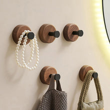 Load image into Gallery viewer, Simple Solid Wood Hook Walnut Key Decorative Towel Holder Hook Wall Mounted Hooks Storage Rack For Bathroom Kitchen
