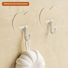 Load image into Gallery viewer, 5/10/20pcs Transparent Heart-shaped Hooks Multi-Purpose Hooks Storage Rack Wall Hangers Hook For Kitchen Bathroom Door
