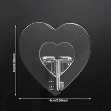 Load image into Gallery viewer, 5/10/20pcs Transparent Heart-shaped Hooks Multi-Purpose Hooks Storage Rack Wall Hangers Hook For Kitchen Bathroom Door
