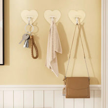 Load image into Gallery viewer, 5/10/20pcs Transparent Heart-shaped Hooks Multi-Purpose Hooks Storage Rack Wall Hangers Hook For Kitchen Bathroom Door
