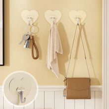 Load image into Gallery viewer, 5/10/20pcs Transparent Heart-shaped Hooks Multi-Purpose Hooks Storage Rack Wall Hangers Hook For Kitchen Bathroom Door
