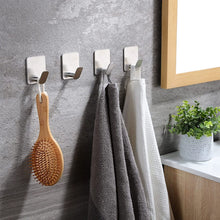Load image into Gallery viewer, 1/4pcs Stainless Steel Adhesive Wall Hooks for Bathroom Kitchen Towel Key And Clothes Hanger Organizer Strong And Durable
