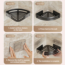 Load image into Gallery viewer, 1/2/3pcs Adhesive Bathroom Shelves No Punching Shampoo Holder Shower Caddy And Towel Storage Organizer for Corner Space Saving
