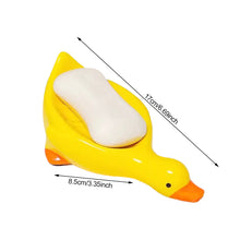 Load image into Gallery viewer, 1Pc Cute Duck Soap Dish Self-Draining Plastic Tray Bathroom Storage Rack No Water Pooling Perfect for Shower Sink or Tub
