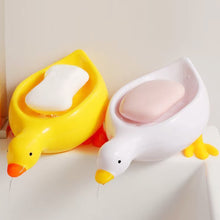 Load image into Gallery viewer, 1Pc Cute Duck Soap Dish Self-Draining Plastic Tray Bathroom Storage Rack No Water Pooling Perfect for Shower Sink or Tub
