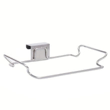 Load image into Gallery viewer, Stainless Steel Hanging Garbage Bag Holder Door-Mounted Kitchen Garbage And Cloth Rack for Cabinet or Closet Storage
