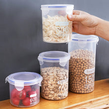 Load image into Gallery viewer, Large Transparent Plastic Food Storage Containers With Seal Moisture-Proof Kitchen Organizer Jars For Grains Spices And Dry Goods
