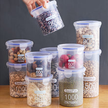 Load image into Gallery viewer, Large Transparent Plastic Food Storage Containers With Seal Moisture-Proof Kitchen Organizer Jars For Grains Spices And Dry Goods
