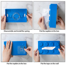 Load image into Gallery viewer, Creative Building Blocks Tissue Box Wall-Mounted Spring Paper Towel Holder Waterproof For Bathroom Living Room And Kitchen
