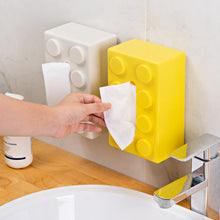 Load image into Gallery viewer, Creative Building Blocks Tissue Box Wall-Mounted Spring Paper Towel Holder Waterproof For Bathroom Living Room And Kitchen
