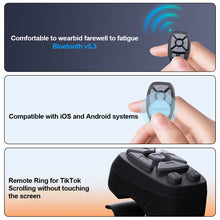 Load image into Gallery viewer, 7 Keys Bluetooth 5.0 Fingertip Wireless Remote Control Page Turner Scroller For TikTok Scrolling
