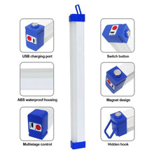 Load image into Gallery viewer, 30CM LED Rechargeable Tube Camping Light Magnetic Suspension Portable Light Bulb for Emergency Night Market Outdoor Lighting
