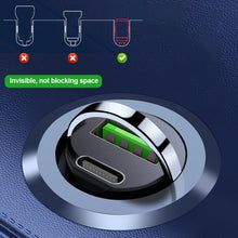 Load image into Gallery viewer, Mini Dual Ports Pull Ring Car Charger USB Fast Charging for iPhone Huawei Xiaomi Samsung QC 3.0 Phone Convenient Charger Adapter
