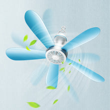 Load image into Gallery viewer, 5/6 Leaves 220V Plug-in Ceiling Canopy Fan Silent Hanging Fan for Camping Bed Dormitory Tent Fan
