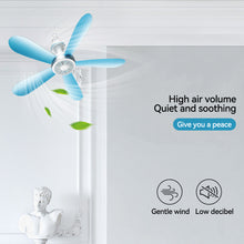 Load image into Gallery viewer, 5/6 Leaves 220V Plug-in Ceiling Canopy Fan Silent Hanging Fan for Camping Bed Dormitory Tent Fan
