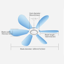 Load image into Gallery viewer, 5/6 Leaves 220V Plug-in Ceiling Canopy Fan Silent Hanging Fan for Camping Bed Dormitory Tent Fan
