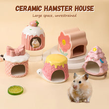 Load image into Gallery viewer, Ceramic Hamster House for Small Animals Outdoor Mushroom Cave Small Animal Food for Home Hamster Keeping Gifts
