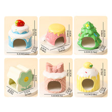 Load image into Gallery viewer, Ceramic Hamster House for Small Animals Outdoor Mushroom Cave Small Animal Food for Home Hamster Keeping Gifts
