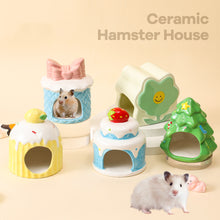 Load image into Gallery viewer, Ceramic Hamster House for Small Animals Outdoor Mushroom Cave Small Animal Food for Home Hamster Keeping Gifts
