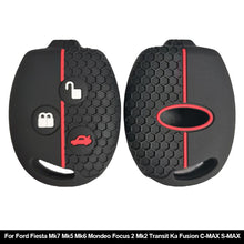 Load image into Gallery viewer, Silicone Key Case Cover Protected Fob Accessories for Ford Fiesta Mk7 Mk5 Mk6 Mondeo Focus 2 Mk2 Transit Ka Fusion C-MAX S-MAX
