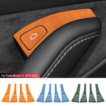 Load image into Gallery viewer, 4Pcs/Set Car Interior Door Switch Button Decor Cover Control Panel Trim Sticker Suede For Tesla Model 3 Y 2019-2023 Accessories

