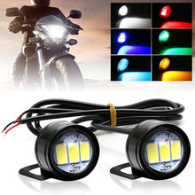 Load image into Gallery viewer, 2Pcs Motorcycle Auto LED DRL Daytime Running Lights Eagle Eye Backup Lamp Automobiles Reversing Parking Turn Signal Lamp
