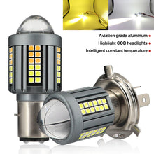 Load image into Gallery viewer, Motorcycle Led Headlight H4 BA20D Headlight Projector Lens Moto Signal Lamp Bulb White Yellow Head Lamp
