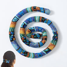 Load image into Gallery viewer, Flexible Headband Ethnic Style Iron Wire Hair Rope Set High Ponytail Spiral Lock Colorful Dirty Braid Long Hair Strands
