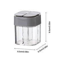 Load image into Gallery viewer, 4 in 1 Seasoning Box Kitchen Flip Cover Transparent Seasoning Can Outdoor Barbecue Portable Grid Seasoning Box
