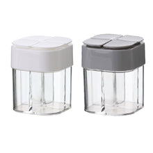 Load image into Gallery viewer, 4 in 1 Seasoning Box Kitchen Flip Cover Transparent Seasoning Can Outdoor Barbecue Portable Grid Seasoning Box
