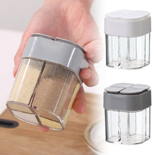 Load image into Gallery viewer, 4 in 1 Seasoning Box Kitchen Flip Cover Transparent Seasoning Can Outdoor Barbecue Portable Grid Seasoning Box
