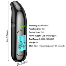 Load image into Gallery viewer, Automatic Breath Digital Alcohol Tester Professional Alcohol Detector Breathalyzer Alcotester LCD Display Drunk Driving Test
