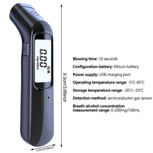 Load image into Gallery viewer, Portable Digital Alcohol Tester Professional Alcohol Detector Breathalyzer Alcotester LCD Display Automatic Breath Drunk Driving Alcohol Test
