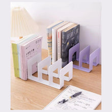 Load image into Gallery viewer, 4 Grid Bookends Stand Bookshelf Desktop Decor Storage Rack Bookend Book Holder School Stationery Office Desktop File Organizer
