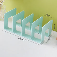 Load image into Gallery viewer, 4 Grid Bookends Stand Bookshelf Desktop Decor Storage Rack Bookend Book Holder School Stationery Office Desktop File Organizer
