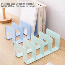 Load image into Gallery viewer, 4 Grid Bookends Stand Bookshelf Desktop Decor Storage Rack Bookend Book Holder School Stationery Office Desktop File Organizer
