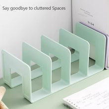 Load image into Gallery viewer, 4 Grid Bookends Stand Bookshelf Desktop Decor Storage Rack Bookend Book Holder School Stationery Office Desktop File Organizer
