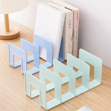Load image into Gallery viewer, 4 Grid Bookends Stand Bookshelf Desktop Decor Storage Rack Bookend Book Holder School Stationery Office Desktop File Organizer
