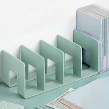 Load image into Gallery viewer, 4 Grid Bookends Stand Bookshelf Desktop Decor Storage Rack Bookend Book Holder School Stationery Office Desktop File Organizer
