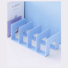 Load image into Gallery viewer, 4 Grid Bookends Stand Bookshelf Desktop Decor Storage Rack Bookend Book Holder School Stationery Office Desktop File Organizer
