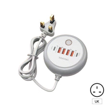Load image into Gallery viewer, PD 50W Charger USB Type C 6 Ports QC3.0 Mobile Phone Wall Adapter With Touch LED Light For iPhone Samsung Xiaomi Travel Charger
