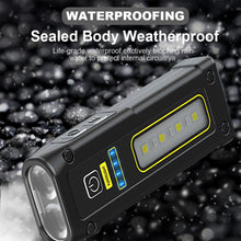 Load image into Gallery viewer, NEW Design Super Bright LED Source Work Lamp with Magnet Alarm SOS Key Chain Power Bank Waterproof Emergency Flashlight
